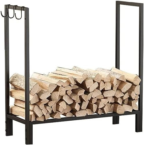 KHYTEBV Portalegna da Esterno con Copertura, Robusto Contenitore per Legna da ardere per Camino, portalegna da Interno ed Esterno per riporre e organizzare la Legna da ardere