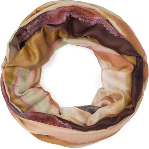 styleBREAKER Damen Loop Schal Aquarell Farbverlauf Viskose | Weicher Rundschal für Frühling und Sommer. 2- bis 3-mal flexibel um den Hals wickelbar. Kratzfrei, luftig und formstabil.