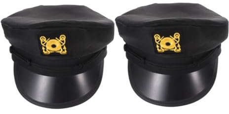 WESIEVYA 2pcs Elegant Embroidered Women Captain Sailor Hat Bulk Yacht Captain Costume Party Hat