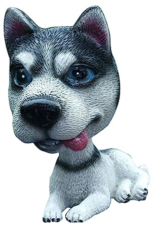 TOYANDONA Wackelkopf Hund Autoornament Nordischer Hund Sitzend Grau Autozubehör Cartoon Deko Für Auto Und Zuhause