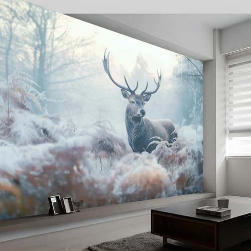 Carta da parati panoramica Bellezza eterea foresta nebbiosa Poster Fotomurale Non Tessuto 300 x 210 cm 3D murali Colorato decorazione da parete, per soggiorno camera da letto adulto e bambini studio