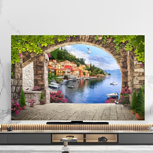 FANSU TV 3D Szenerie Hülle Staubschutzhülle, Bildschirm Staubschutz für Fernsehen Universal Waschbar, Hängend/Desktop Stoff Bildschirm Staubschutz TV Schutzhülle für Den (Nordisch,40-43 Zoll)