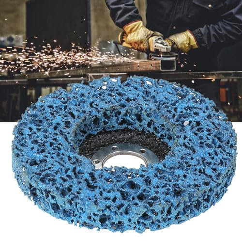 Poly Strip Abrasive Disc Grinding Wheel, Paint Remover for Angle Grinder Car Panels Blue 5pcs (125 * 14 * 22 hole blue gold)