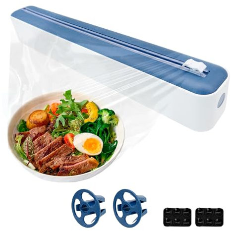 Cling Film Dispenser 2-in-1 Tin Foil Cutter for 30?×4 Wall-Mounted for Kitchen Home and Restaurant
