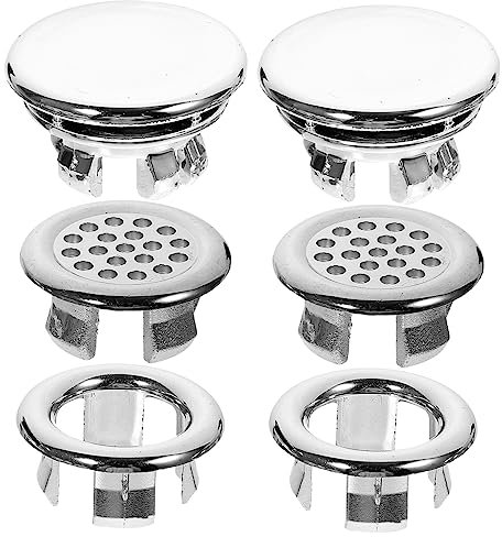 SHINEOFI 6pcs Bath Sink Overflow Ring Replacement Cover Decorative Overflow Drain Cap for Washbasins and Sinks Easy Installation Durable and Practical Accessory for Kitchen Bathroom