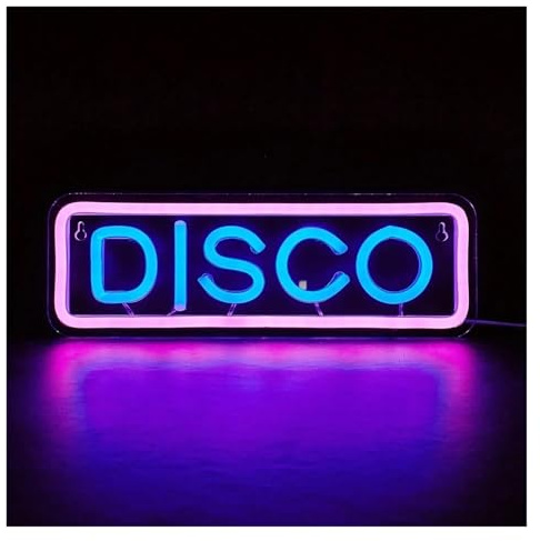 MINGYTN Insegna al Neon LED Disco Insegna Al Neon Luce Per Decorazioni Da Parete Alimentata Tramite USB Per Camera Da Letto Amante Della Musica Party Bar Club Coffee 28.87cm×10cm