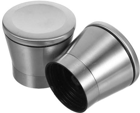 Ciieeo 2pcs Stainless Steel Grinder Caps for Salt and Spice Ergonomic Non Slip Mill Covers for Kitchen Bottles and Portable Top Caps for Fresh Grinding