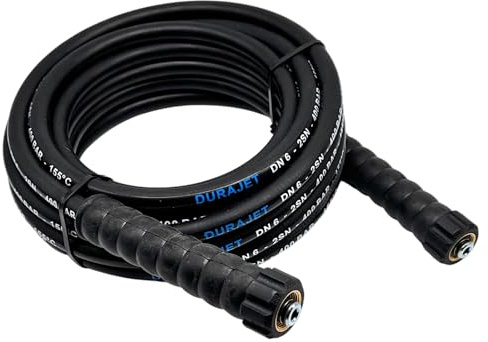 M&M Smartek Hochdruckschlauch 3m DN6 2SN M22 IG, 400 bar | DN6 2SN mit beidseitigem M22x1,5 IG und Knickschutz; bis 400 bar und 155 °C, abrieb-, öl- und witterungsbeständig im Einsatz.