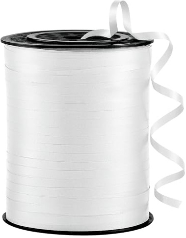 sxvblly 457 Meter/500 Yard Weißes Kräuselband band Geschenkband für Geschenkverpackung Geburtstagsfeier Floristenbedarf Festliche Bastelarbeiten Hochzeitsdekoration