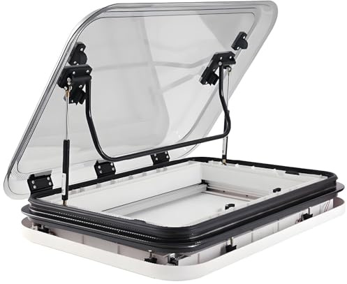 Finestra da Tetto per Camper e roulotte,Foro di Taglio 700 * 500 mm,Kit di Ventilazione Superiore per Finestra da Tetto per Camper con Luce LED per roulotte,rimorchio da carico,Camper 27.6x19.7Inch