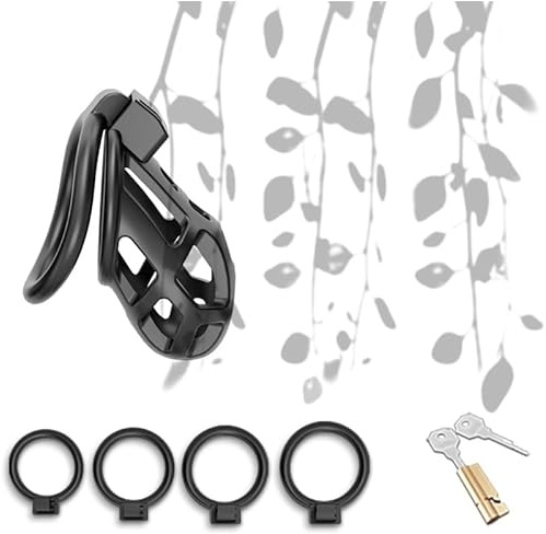 WreGmgg Sesso Gabbia Classica Resina Nera 4 Diverse Dimensioni di Plastica Indoor Fitness Gabbie Traspiranti (con 4-Dimensione Anello), Regalo di Coppia - D8 (M)