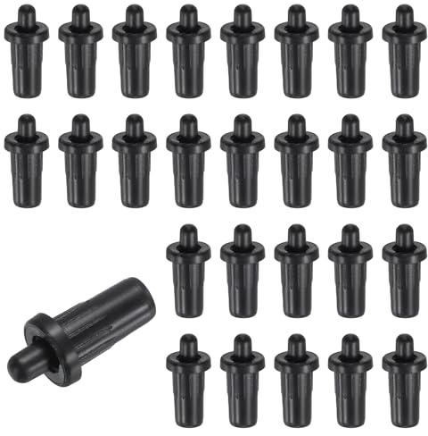 sourcing map 40 perni di riparazione per tapparelle, 2,4 x 1,1 cm, in plastica, a molla, perni di fissaggio per persiane per finestre cieche, lama mobile, nero