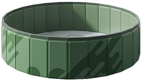 Vikbar hundpool – förtjockad PVC-badpool, halkfri hundbadkar | plaskdamm med dräneringshål, höghållfast valpbad för trädgård, inomhus och utomhus