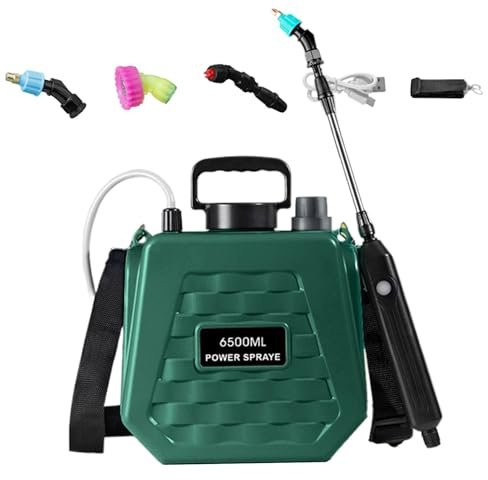 Ahuuen Mochila Pulverizadora con Batería | Pulverizadores en Mochila para Césped y Jardinería | Depósito para Fumigar Abono con 2 Velocidades Ajustables para Jardinería Agrícola y Césped