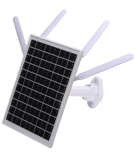 Goshyda Router Modem LTE 4G a Energia Solare, Converte 4G in WiFi (300 Mbps), Router Wireless e USB All'aperto, Copertura 100m-150 M, per Cortile, Fattoria, Ranch (Antenne nere)