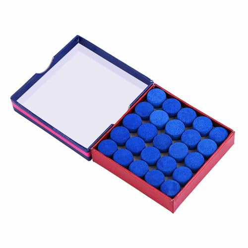 Eacam 50 Stück, Blau, Zum Aufkleben auf Einlagige Billard-Snooker-Pool-Queue-Spitzen, Hergestellt aus Speziell Behandeltem Leder, eine Gute Snooker-Spitze für Ballkontrolle, Toller (13mm)