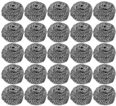 Anneome 50 Unidades Estropajos de Acero para Cocina Bolas de Alambre Resistentes para Limpieza Profunda de Ollas Sartenes Utensilios y Superficies Esponjas Metálicas Duraderas para Grasa