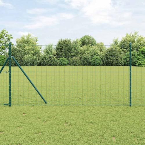 Euro-Clôture verte 1,2 x 10 m en fer revêtu de PVC - Clôture de jardin en métal - Brise-vue pour jardin et terrasse - Clôture en grillage robuste - Durable et résistante aux intempéries