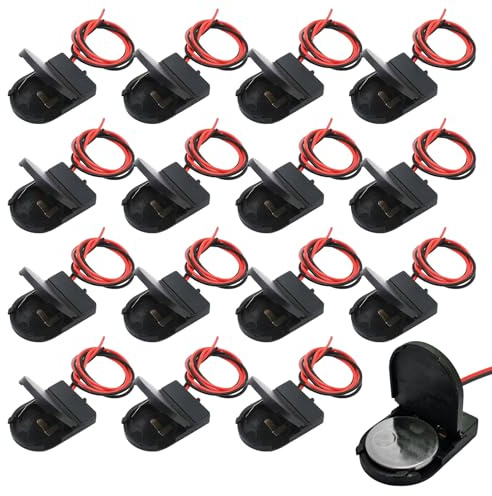 CR2032 Battery Holder, 15 Pcs Button Battery Holder With Wire Lead ON-OFF Switch, 3v Coin Cell Socket Case For Electronics Diy Projects