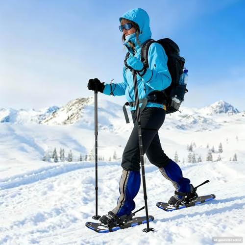 Genérico Raquetas de Nieve 3 en 1 Azul y Negro 25 Pulgadas,Deportes,Actividades al Aire Libre,Actividades y Deportes de Invierno,Caminar con Raquetas de Nieve,Raquetas de Nieve,42021426