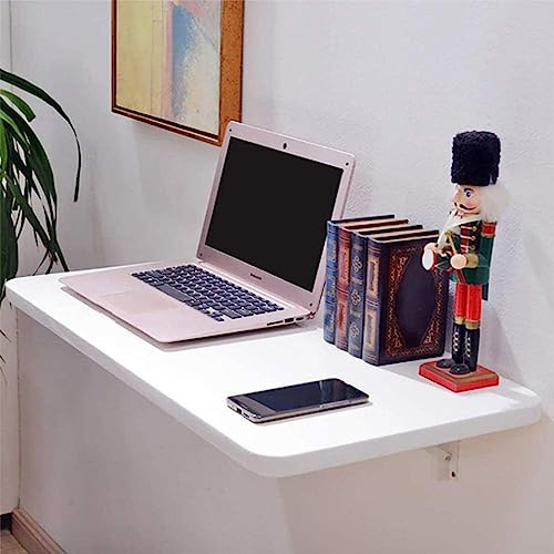 Tavolo pieghevole da parete per cucina, balcone, scrivania per computer, scrivania salvaspazio galleggiante con staffa, bianco