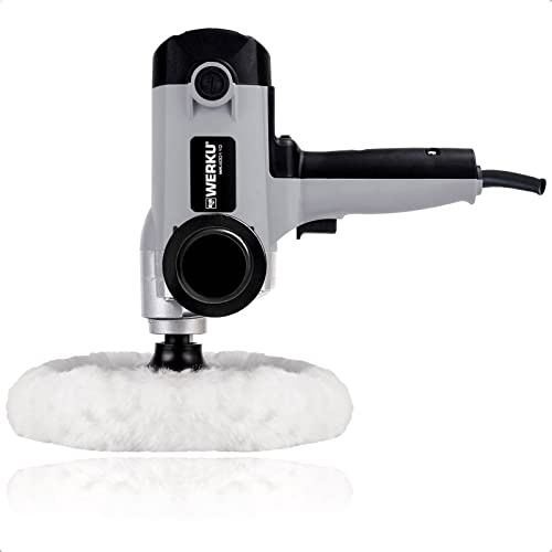 Werku WK400110, Pulidora Circular Rotorbital, Calidad Profesional, Potencia 1010 W, Disco 180 mm, Órbita 2 mm, Incluye Caperuza Pulido