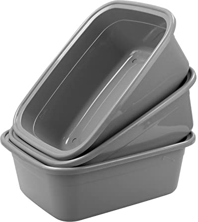 Ggbin Plastic Wash Basin, 16 Quart Dish Tubs, 3 Packs