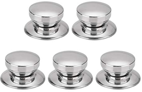 sourcing map 5pcs Stainless Steel Lid Knobs Pan Pots Cover Lids Replacement Heat Resistance Knob Handle for Kitchen Cookware Bakeware Cover