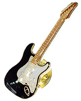 Miniblings E-Gitarre Pin Brosche Gitarrist Gitarre Schwarz MINI | Kleines Statement für Revers und Jacke, ein Mitbringsel mit Charakter