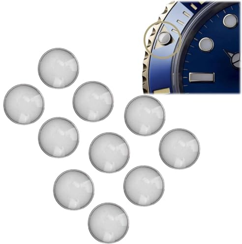 Tissting 10 Pezzi Orologio Luminoso Perline Orologio Lunetta Punto Luminoso Blu Decorazione Accessori per Vari Tipi di Orologi Parti di Riparazione per Orologiaio