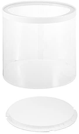 DOITOOL Round Bakery Case Round Cake Box with Lid, Cake Carrier Holder Containers Large, Transparent Cake Box Tall for Home Party, Holiday Party and Bakery 2 Tier Transparent Box (28cm)