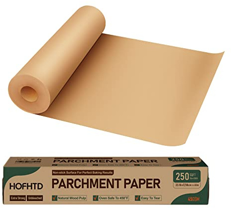 Parchment Paper for Baking, 15 in x 200 ft Air Fryer Disposable Paper Liner, Non-Stick Unbleached Parchment Paper Roll, HOFHTD Baking Paper Roll for Grilling, Steaming, Pans, Oven