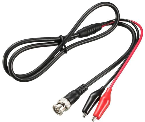 Cavi di Prova da BNC A Morsetto A Coccodrillo, 2 Pezzi Cavo Convertitore di Alimentazione Con Morsetto A Coccodrillo Splitter da 1 M Connettore Maschio BNC, per Elettronica, Cavo per Oscilloscopio