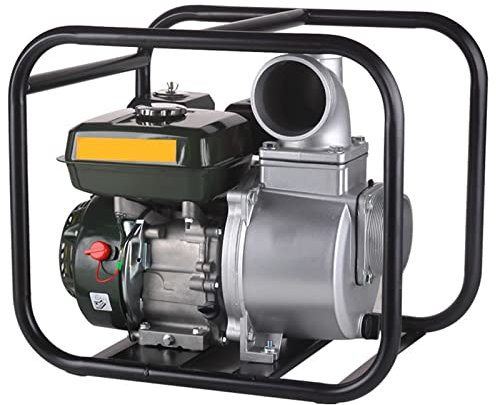 Motopompa a Scoppio Motore a Benzina 4 Tempi Autoadescante (7,5 CV, 100m Altezza Massima dell'Acqua) Pompa d'Acqua a Benzina per Giardinaggio Ed Irrigazione Piscina,Black-4inch