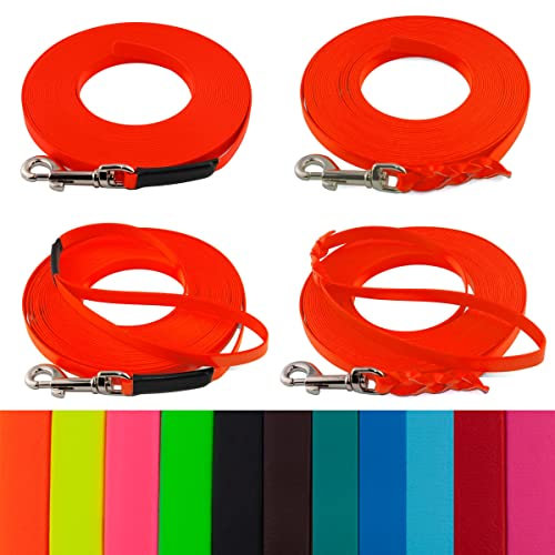 LENNIE Extraleichte, 9mm breite Biothane Schleppleine für kleine Hunde von 5-15kg, ohne/mit Handschlaufe, 3m 5m 10m 20m, schmutz-Wasser-abweisend