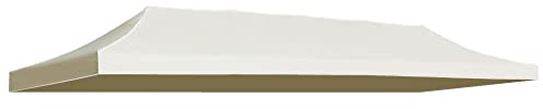 vidaXL Tenda da festa da tetto resistente agli UV e all'acqua, tenda sostitutiva per baldacchino da giardino per esterni, patio, gazebo, crema