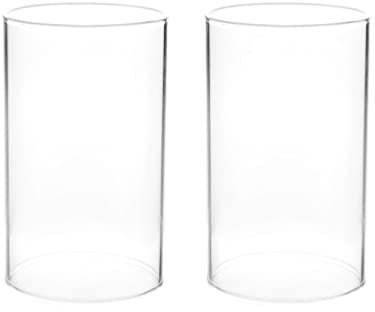 VICASKY Petroleumlampe Pendelleuchte 2 Stücke Glaszylinder Teelichtgläser Transparente Kerzenhalter Windlichtgläser Ersatz Offenes für Tischdeko 20X7CM Ersatzglas Lampenschirm Ersatz Für