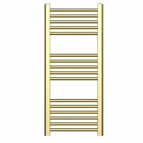 400mm Wide Shiny Gold Heated Bathroom Towel Rail Radiator For Central Heating UK (400 x 900 mm (h))