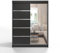 ML Furniture L3 Schiebetüren Kleiderschrank 120 cm mit Spiegel - Schlafzimmermöbel, Aufbewahrung - Mehrzweckschrank - Farbe: Schwarz