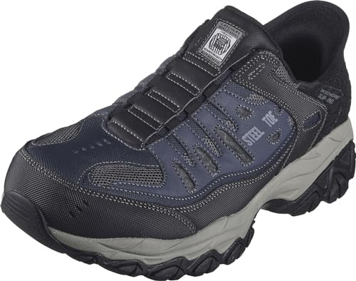 Skechers Men's Work Hands Free Slip ins Cankton Faison St, Navy/Grey, 10