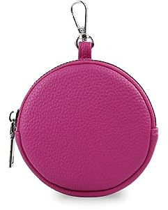 stylx Fashion You Want Damen Münzbörse aus echtes Leder, kleine Geldbörse mit Reißverschluss, Mini Portemonnaie Coin Pocket für Frauen Mädchen Kinder (Fuchsia)