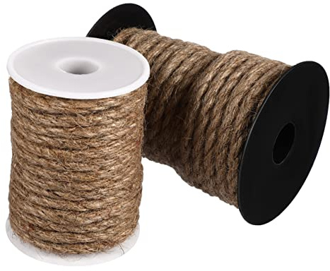 OSALADI Thick Twine String and 8mm Natural Rope 10m Each, Strong Craft Cord for Diy Projects, Gardening, Decorating, and Tag Making – 2 Rolls Multipurpose Hemp Rope Set