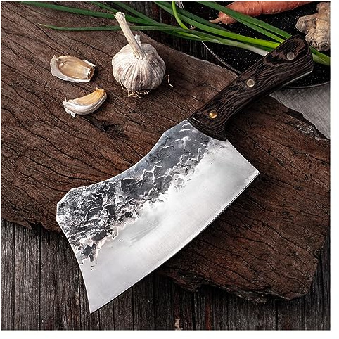 FBITE Geschmiedetes Hackmesser, Hartstahl, Metzger, Kochmesser, Fleisch, Gemüse, Schneidemesser, Knochenschneider