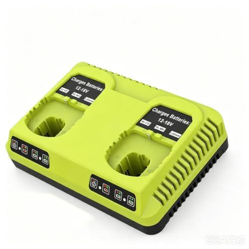 Bonadget 6.0A Dual Port P118 Battery Charger Compatible with Ryobi One+ | 12V 14.4V 18V Li-ion & Ni-MH RB18L50 RB18L40 RB18L25 P108 P105 P107 ect Battery Charger