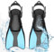 Aoreun Pinne da snorkeling, Pinne Regolabili, Pinne Corte Nuoto Taglia 42.5-47, Pinne Da Nuoto pinne nuoto piscina Pinne da Immersione per immersioni e snorkeling,per Adulti,Uomini e Donne - Azzurro