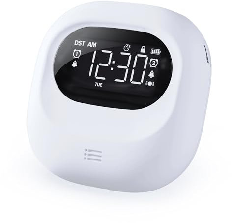 Zebon Vibrador despertador para dormir pesado, vibrador de cama inalámbrico con pilas, intensidad ajustable, recargable USB-C, despertador portátil