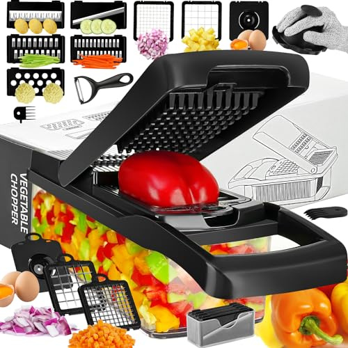 Cortador De Verdura,Multifuncional Mandolina de Cocina Profesional,Cortador de Verdura Ralladores de Cocina,Manual Picador de Verduras Patatas Cebolla - Rallador Verduras y Queso