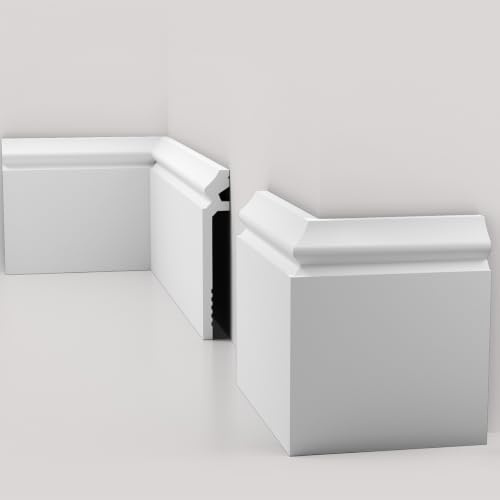 Asta 2 metri lineari Cover Skirting - Copri Battiscopa in Polimeri Ducale 138x22x2000 mm - Zoccolo da cucina resistente agli urti (2 Pezzi da 1000x138x22 mm)