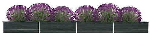 FUDUGEHMIOFWFJJ teichbecken,pflanzkübel XXL,pflanzkübel rechteckig,Garten-Hochbeet Verzinkter Stahl 600x80x45 cm AnthrazitGeeignet für Garten, Terrasse, Schlafzimmer, Wohnzimmer