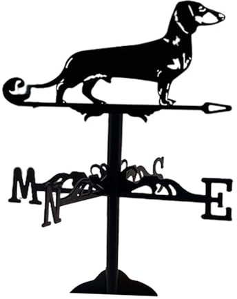 Kleine Wetterfahne aus Metall für draußen, Hund